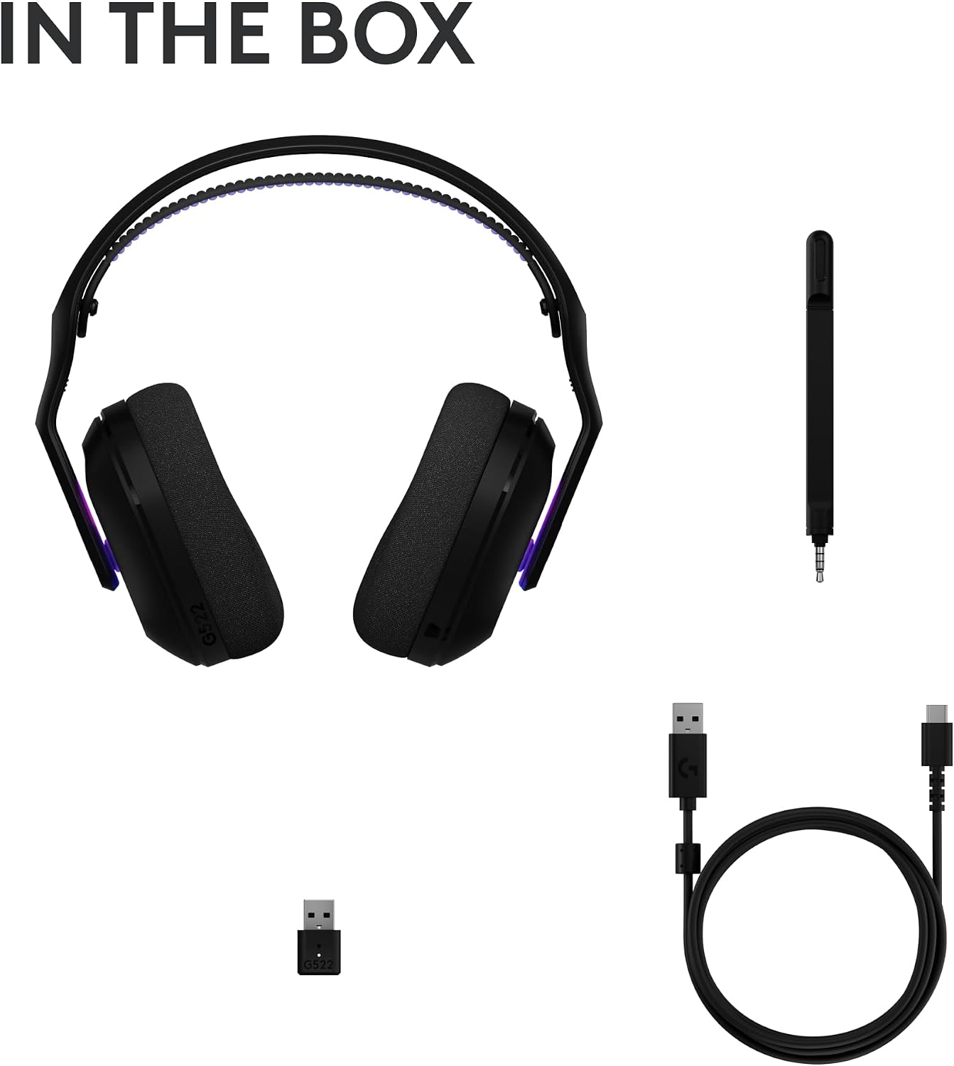 Logitech G522 Lightspeed Wireless Gaming Headset, Full-Band Mic, Advanced Audio, Tri-Connect (Lightspeed, Bluetooth, USB A to C), LIGHTSYNC RGB, for PC & Nintendo Switch/Switch 2 – Black