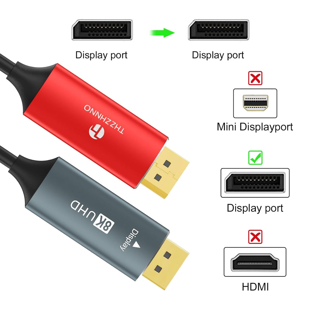 4K 8K DisplayPort Optic Fiber Cable 165FT, DP to DP 1.4 Cable 8K@30Hz 4K@120Hz/144Hz, 2K@165Hz/240Hz, 1080P@240Hz, 32.4 Gbps Support HDR, G-Sync FreeSync for Laptop PC TV Gaming Monitor