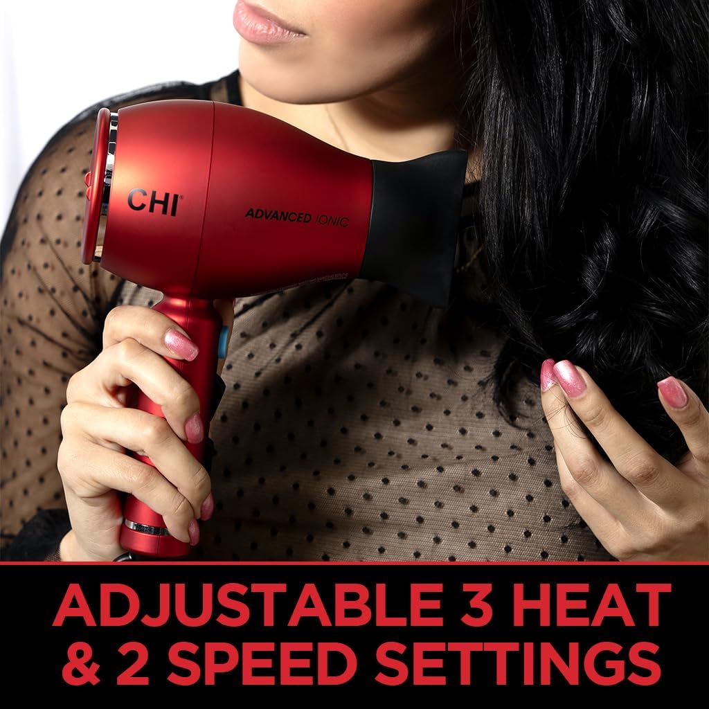 CHI 1875 Series Advanced Ionic Compact Hair Dryer, Blow Dryer For Ultra-Fast Hair Drying, Reduces Frizz & Increases Shine, 3 Heat + 2 Speed Settings