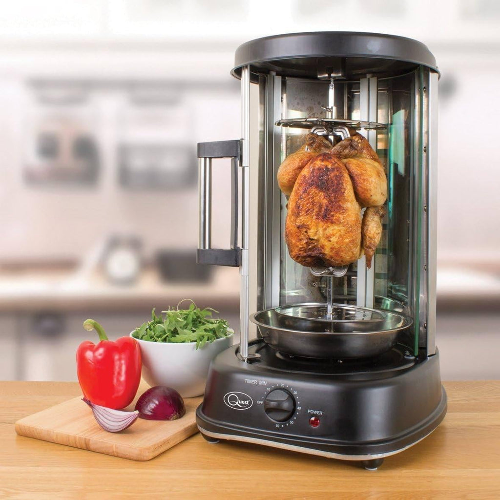 Countertop Vertical Rotisserie Oven,Electric Smokeless Rotating Grill Oven,1380w Energy Efficient with Heat Resistant Door,Suitable for Tacos