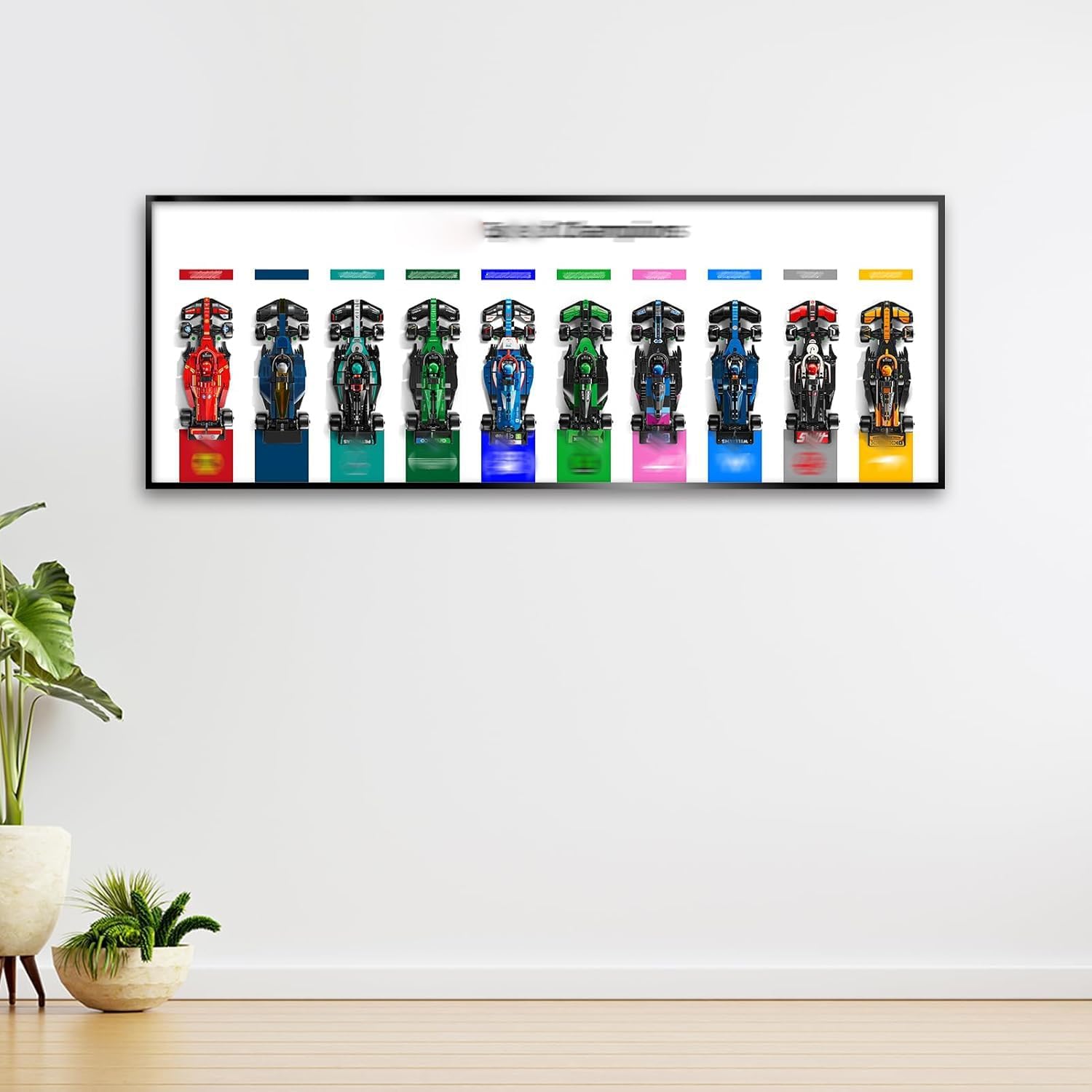 WETCEAOM Display Wallboard Compatible with Lego Speed Champions 10-Car 66802 Display Frame Wall Mount(with Hook), Wall Art- Ideal Compatible with Lego Car Wall Mount Display (Model Not Included!)