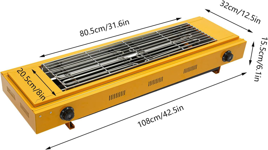 Electric BBQ Grill 3000W Portable BBQ Grill Electric Grills Indoor/Outdoor Cooking with Double Head Temperature Control Electric Grill for Parties, Decks, Patios