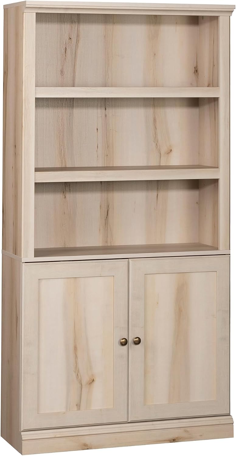 Sauder Miscellaneous Storage 5-Shelf/Book Shelf 2-Door Bookcase, Pacific Maple Finish