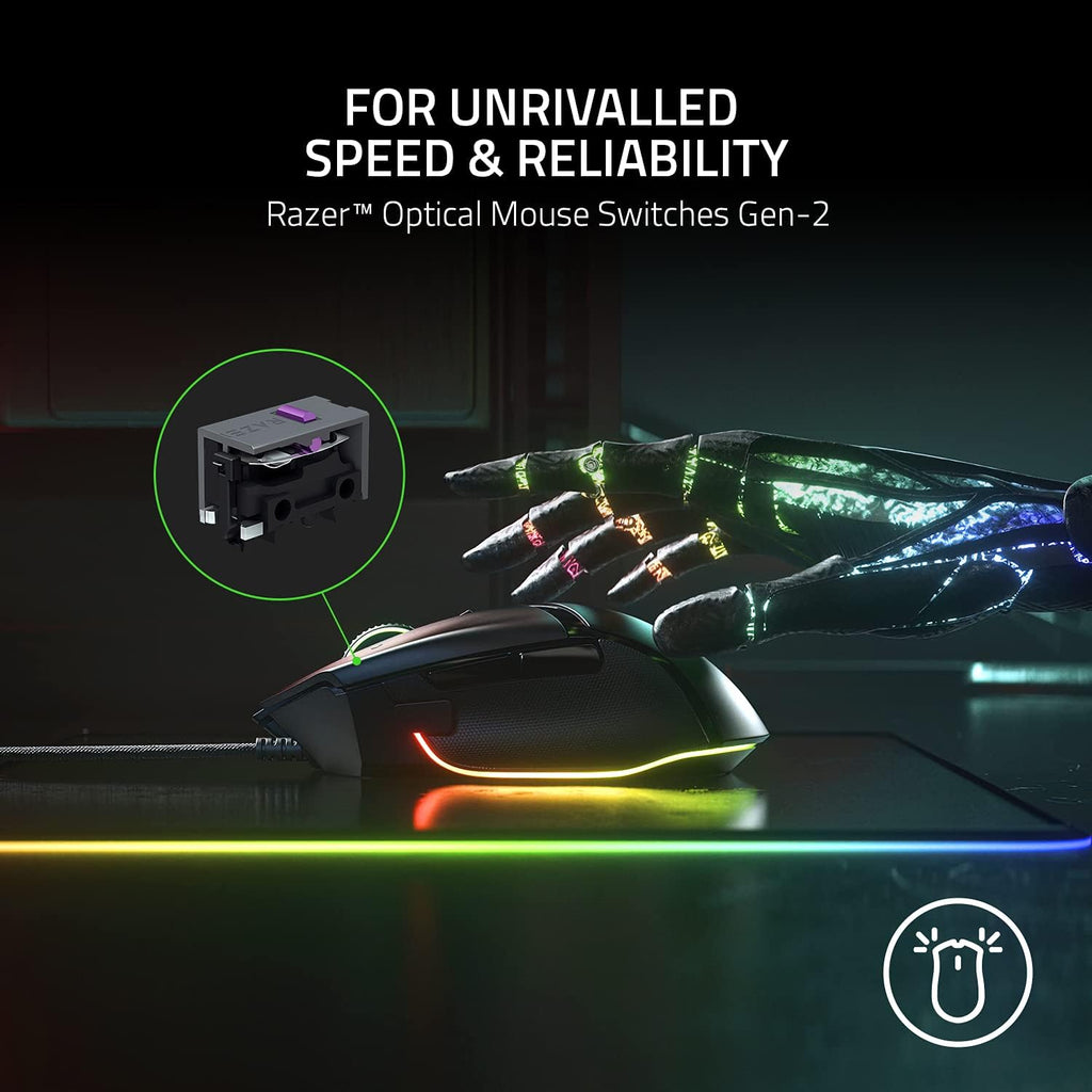Razer Basilisk V3 Customizable Ergonomic Gaming Mouse: Fastest Gaming Mouse Switch-Chroma RGB Lighting-26K DPI Optical Sensor-11 Programmable Buttons-HyperScroll Tilt Wheel-Classic Black,(Pack of 10)