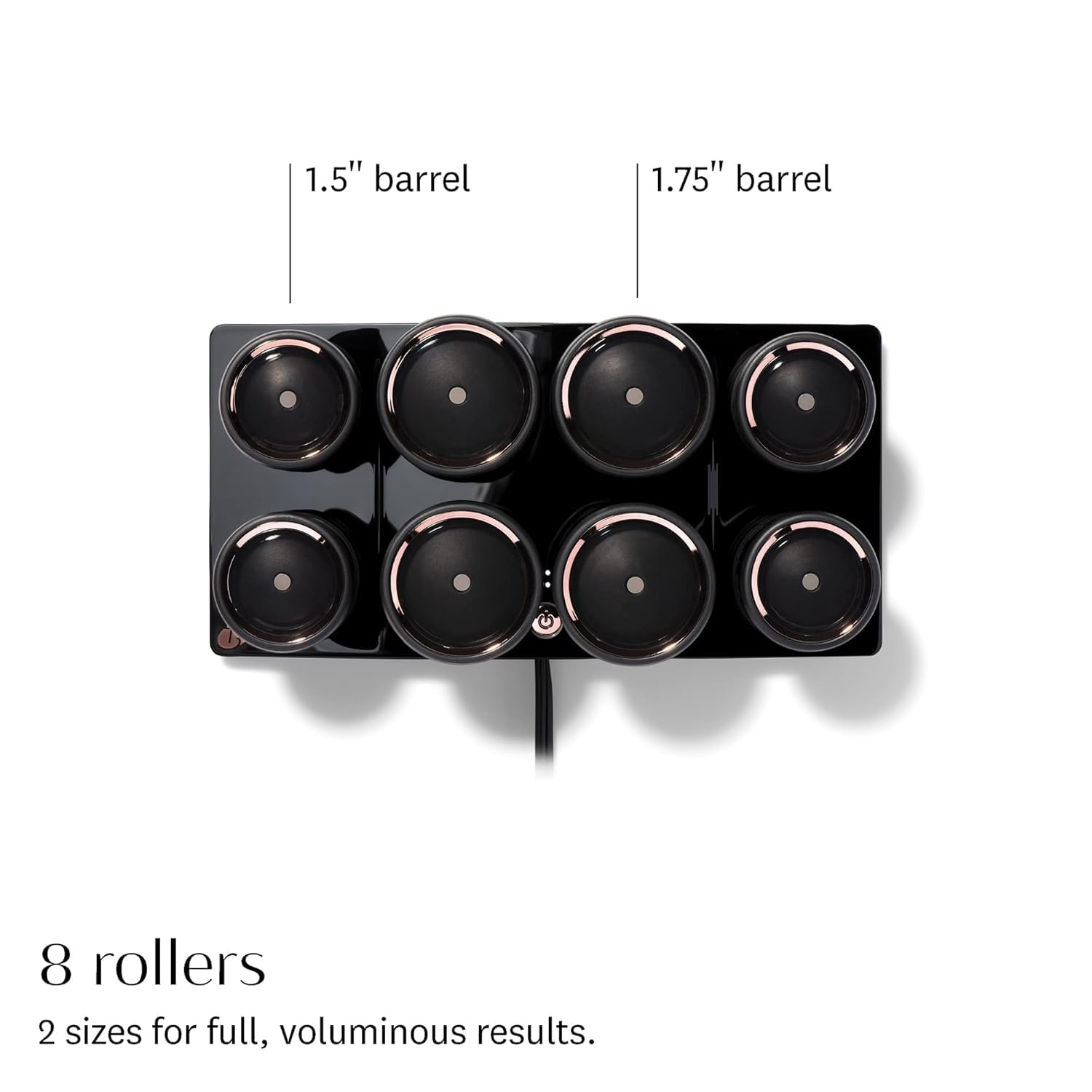 T3 - Volumizing Hot Rollers LUXE | Premium Hair Curler Set for Long Lasting Volume, Body & Shine | Set of 8-4 XL (1.75') & 4 Large (1.5')