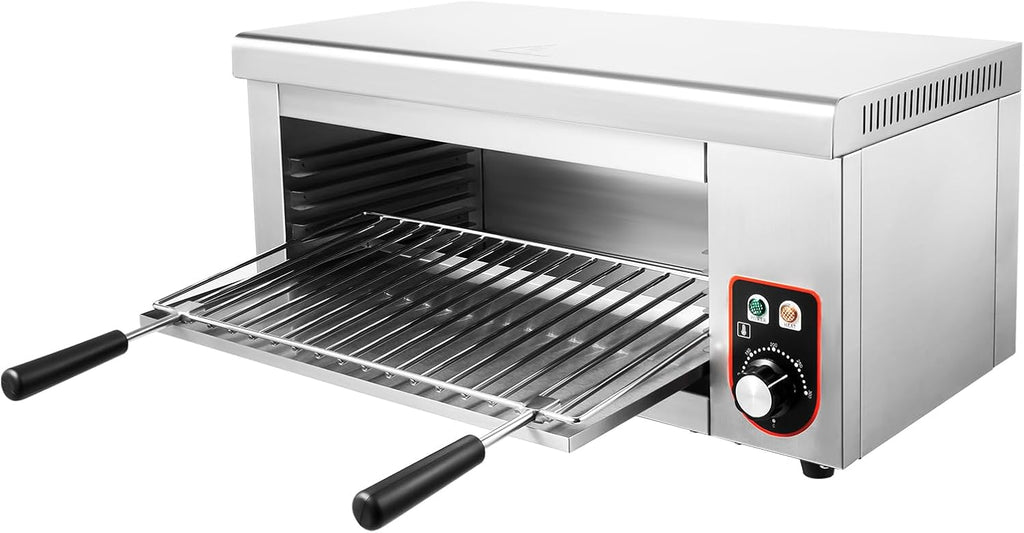 Commercial Cheese Melter Salamander Broiler, 1500W Electric Cheesemelter Heater Heating Grill, 120-570°F Rapid Heating Countertop Raclette Cheese Melting Oven