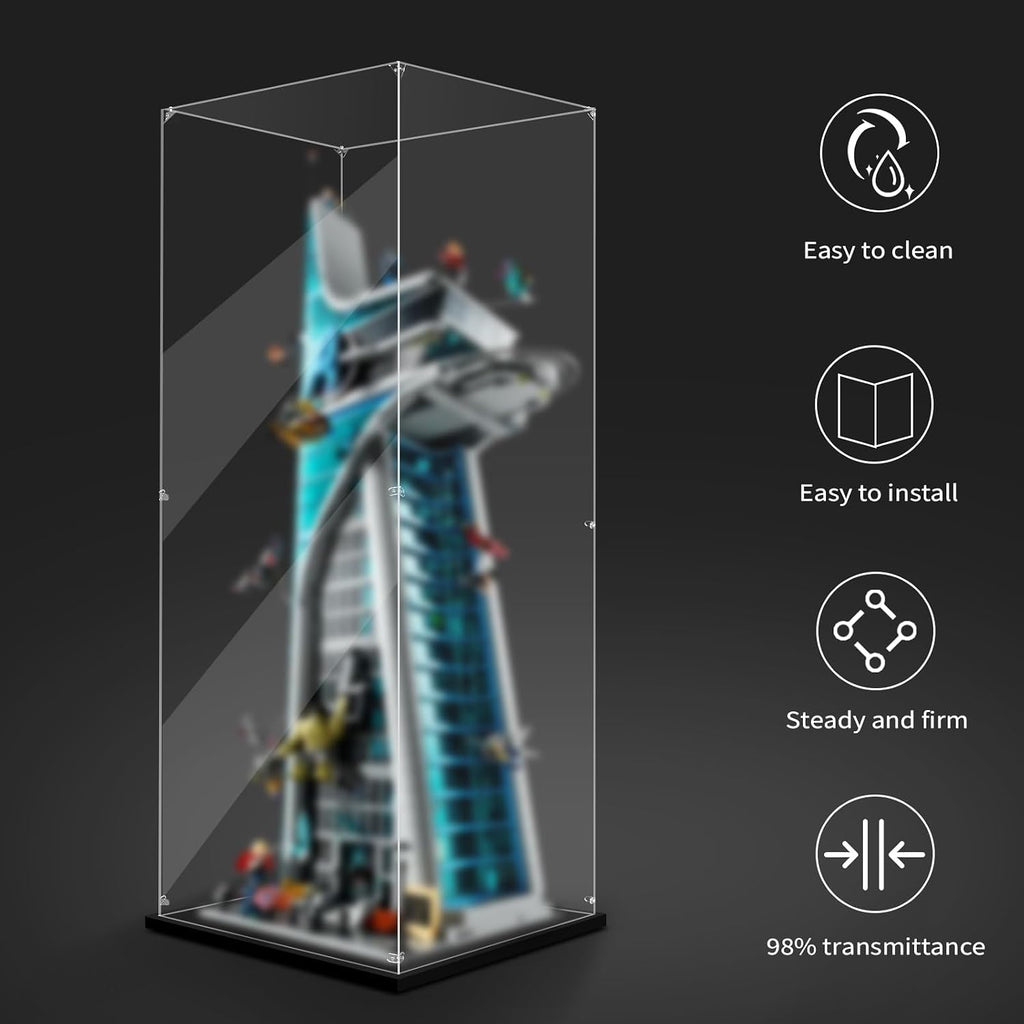 Display Case for Lego 76269 Avengers Tower, 15.74x13.38x36.22inch (40x34x92cm), Protect Your Collectibles from Dust with a Clear Showcase