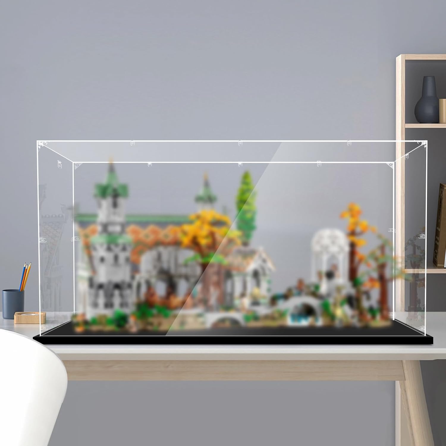 Display Case for Lego 10316 The Lord of The Rings: Rivendell, 31.49x15.74x16.53inches (80x40x42cm), Protect Your Collectibles from Dust with a Clear Showcase