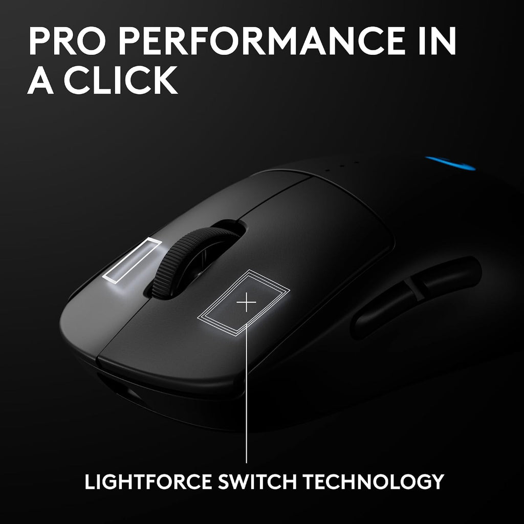 Logitech G PRO 2 Lightspeed Wireless Gaming Mouse, Right- or Left-Handed Mouse with up to 4 Customizable and Switchable Magnetic Side Buttons, 44K DPI Sensor, USB-C Charging, for PC/Mac - Black