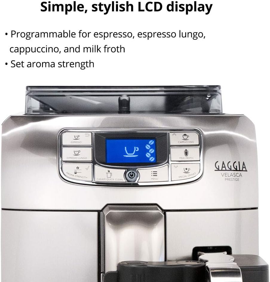Gaggia Velasca Prestige Espresso Machine, Stainless Steel, 54 ounces