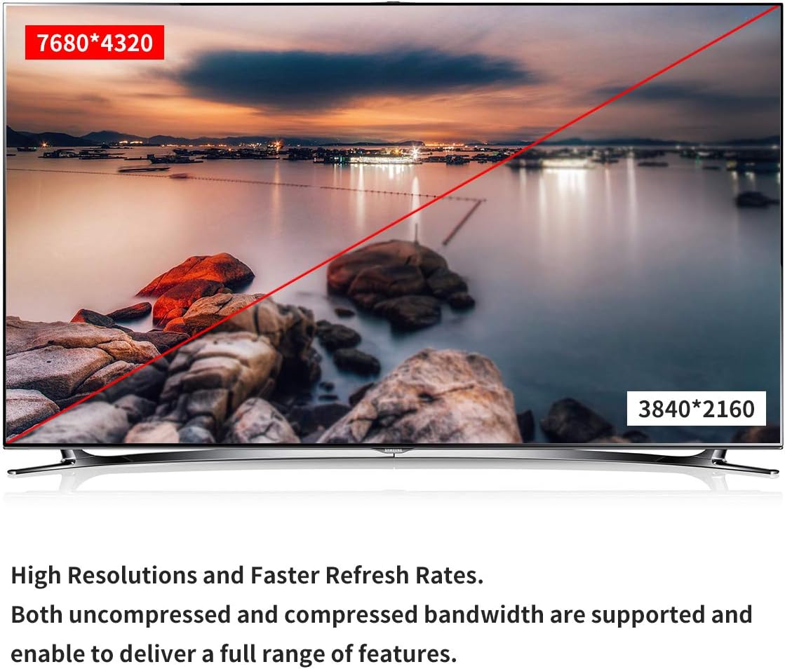 BIFALE DP Fiber Cable 100ft, Displayport Fiber Optic High Speed 32.4 Gbps 8K@60Hz 4K@165Hz 2K@144Hz, DP1.4, Slim and Flexible Gold Plated Connector
