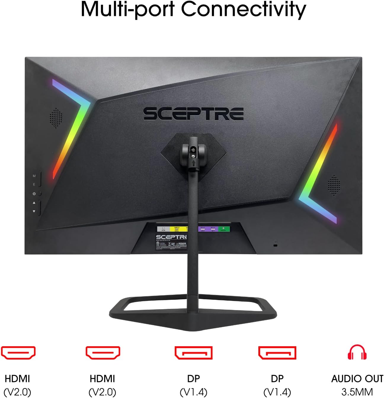 Sceptre 27-inch 240Hz Gaming Monitor 1ms 99% sRGB AMD FreeSync Premium DisplayPort x2 HDMI x2 Build-in Speakers, Machine Black (E278B-FWD240)