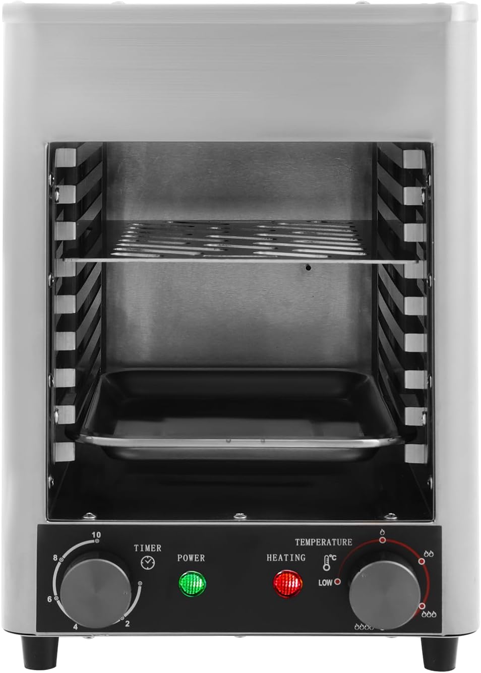Electric Steak Broiler, 1700W Countertop Oven with Grill & Tray, Time Temperature Adjustable Commercial Steak Grill for Chicken, Seafood, Vegetables, Beef, Pork