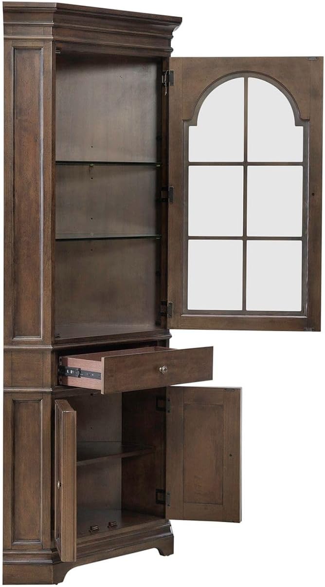 Liberty Furniture Arden Road Dining Room Corner Cabinet Display - Satin Cherry