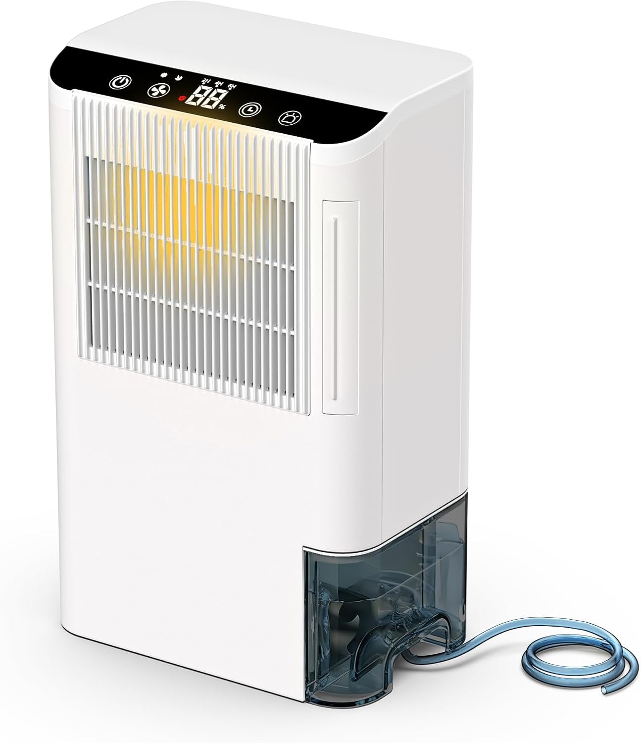 Dehumidifiers for Home, 2000 Sq.Ft Small Dehumidifier with 3.3ft Drain Hose, 2.5L Tank, Timer Sleep Mode, Portable Dehumidifier for Basement, Bedroom, Bathroom (Beige)