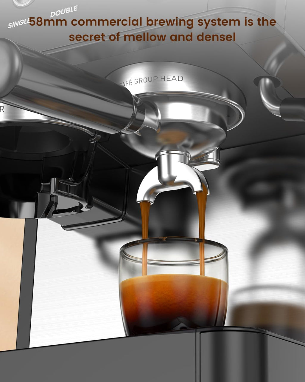 (2026 Upgrade) Espresso Machine with Grinder, Expresso Coffee Machines with Built-in Anti-Clog Coffee Grinder/Milk Steam Wand/Frother, Expresso Machines for Home Perfect Cappuccino & Latte-Matte Black