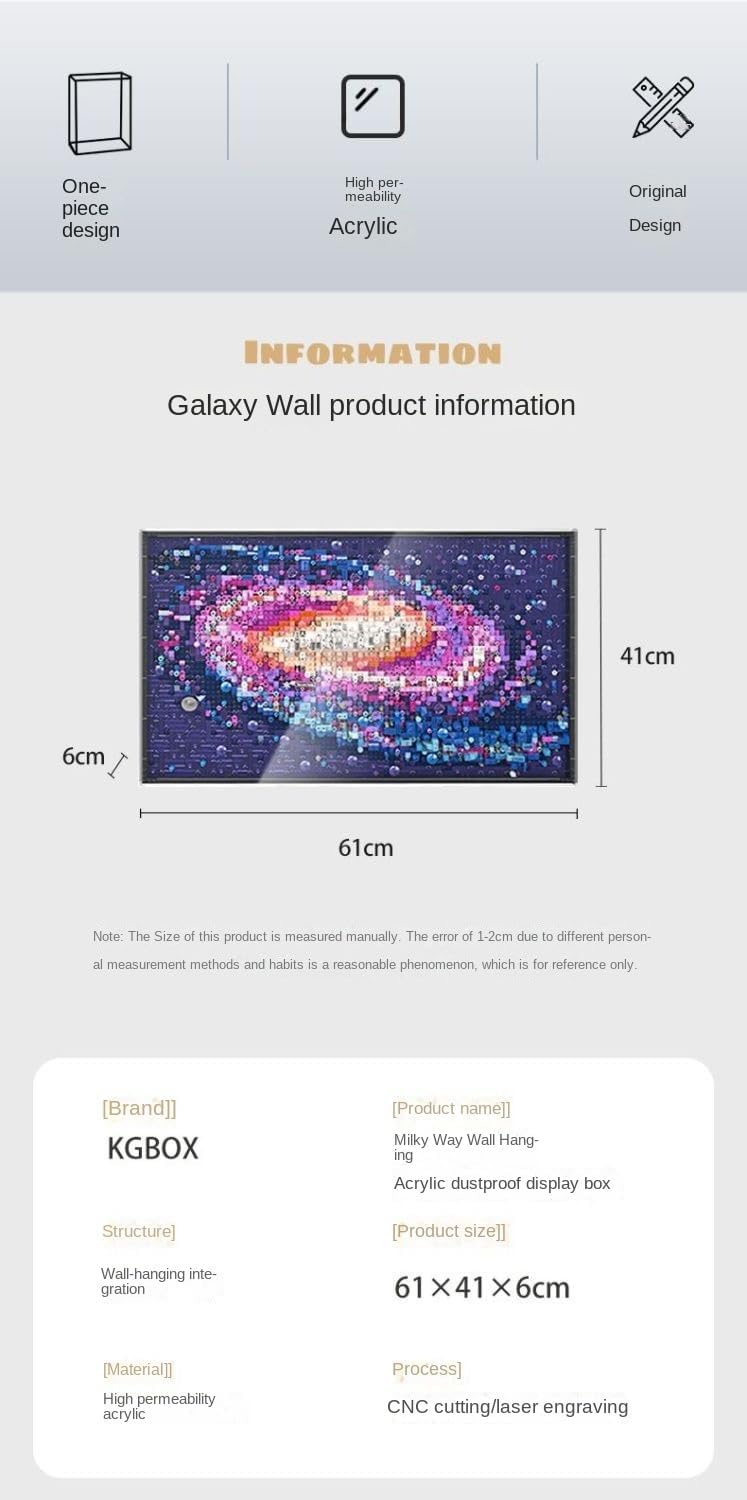 Lego Milky Way Acrylic Display Case Wall Art Decor Showcase One Piece No Assembly Required Protect Decorate Storage Collectibles Gifts Lego Lovers 31212 (No Set Included) Ship Out Same Day!