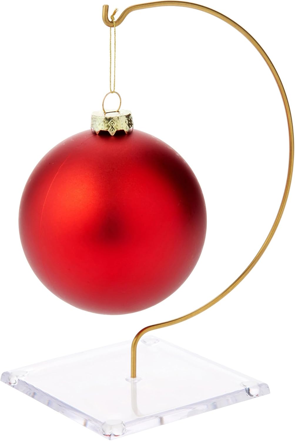 Plymor Wire Ornament Hanger Display with 3.25' Clear Acrylic Thin Square Base, 6' H (12 Pack)