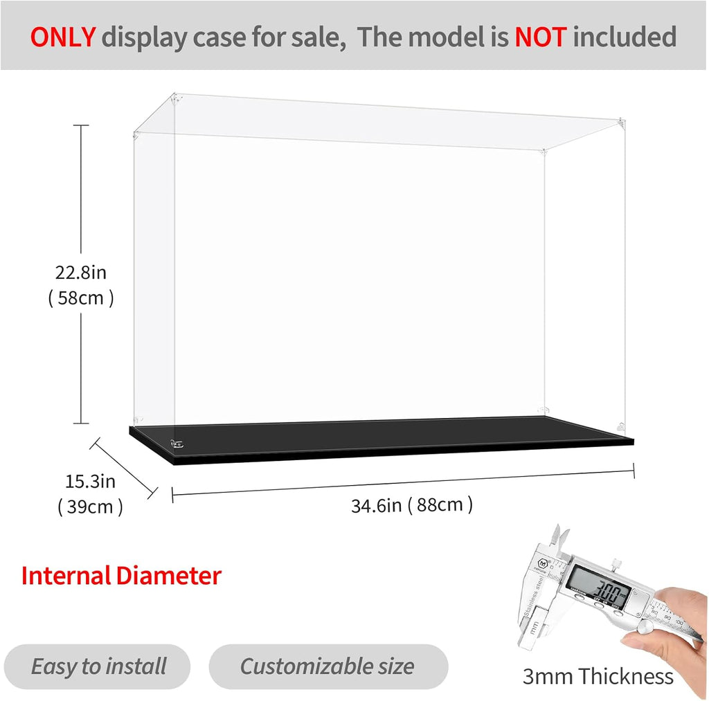 Display Case for Lego 75192 Millennium Falcon, 34.64x15.35x22.83 (88x39x58cm), Protect Your Collectibles from Dust with a Clear Showcase