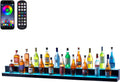 VEVOR LED Lighted Liquor Bottle Display, 2 Tiers 72 Inch Commercial Illuminated Home Bar Shelf, 2 Steps Whiskey Rack Stand, Acrylic Drink Shelves with RF Remote & App Control, and Multicolor Light