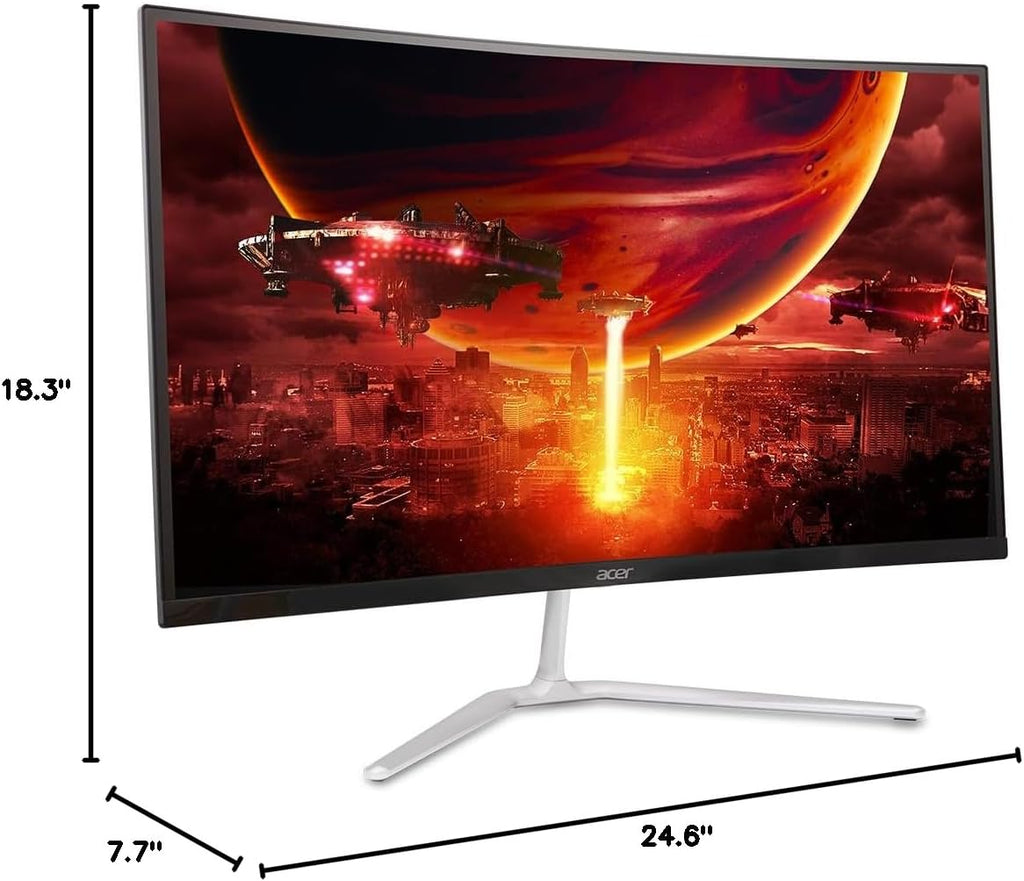 acer Nitro 27' WQHD 2560 x 1440 1500R Curved PC Gaming Monitor | AMD FreeSync Premium | 180Hz Refresh | 1ms VRB | VESA Mountable | HDR10 | 1 x Display Port 1.2 & 2 x HDMI 2.0 | EDA270U Pbmiipx