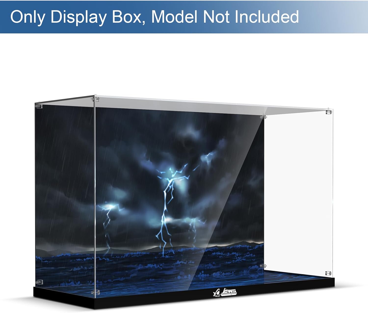 Acrylic Display Case for Lego Jaws Set, Dustproof Display Box Compatible with Lego 21350 (ONLY Box, NOT Model) Clear Acrylic Plate with Base & HD Painted
