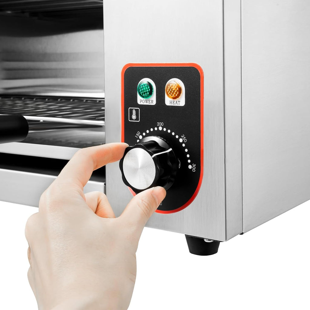 Electric Cheese Melter 2000W Commercial Salamander Broiler 24' Stainless Steel Countertop Cheesemelter Grill Cheese Sauce Warmer BBQ Gril for Melt Cheese Toast Sandwiches