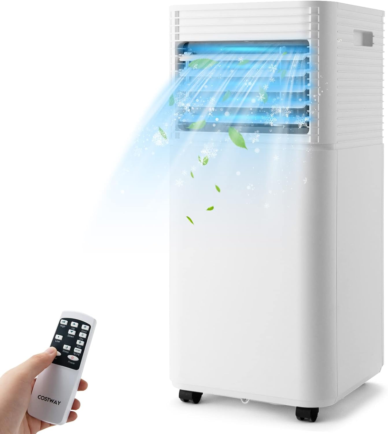 ARLIME Portable Air Conditioners, 8000 BTU Air Unit Cools up to 230 sq. ft. Freestanding Air Cooler w/Fan & Dehumidifier, Remote Control, Window Mount Kits for Home Office, White