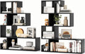 Giantex 5-Tier S-Shaped Bookshelf of 2, Geometric Bookcase w/Open Cubes, Modern Decorative Display Shelf w/Anti-Toppling Kits, Freestanding Storage Rack for Living Room, Study, Home, Office