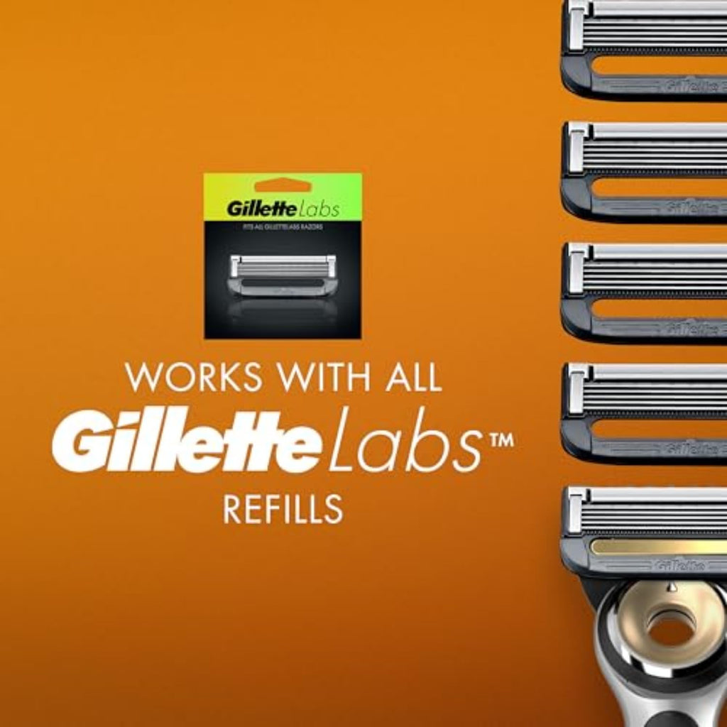 Gillette Heated Razor for Men, Deluxe Travel Shave Kit by GilletteLabs, 1 Handle, 2 Blade Refills, Charging Dock, Case