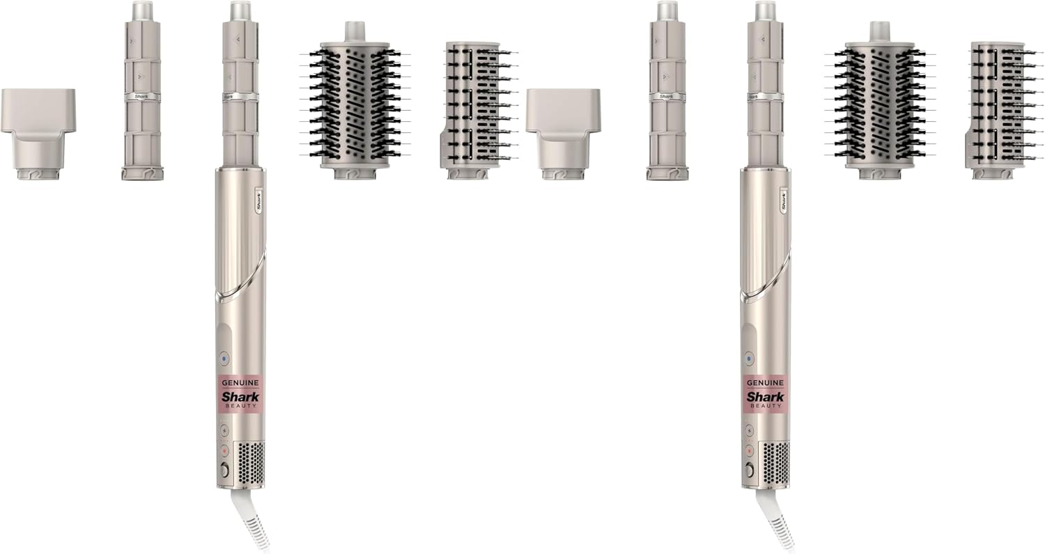 Shark HD430REF (Refurbished) FlexStyle Air Styling & Drying System, Powerful Hair Dryer Brush & Multi-Styler with Auto-Wrap Curlers, Paddle Brush, Oval Brush, Concentrator Attachment, Stone (Renewed)