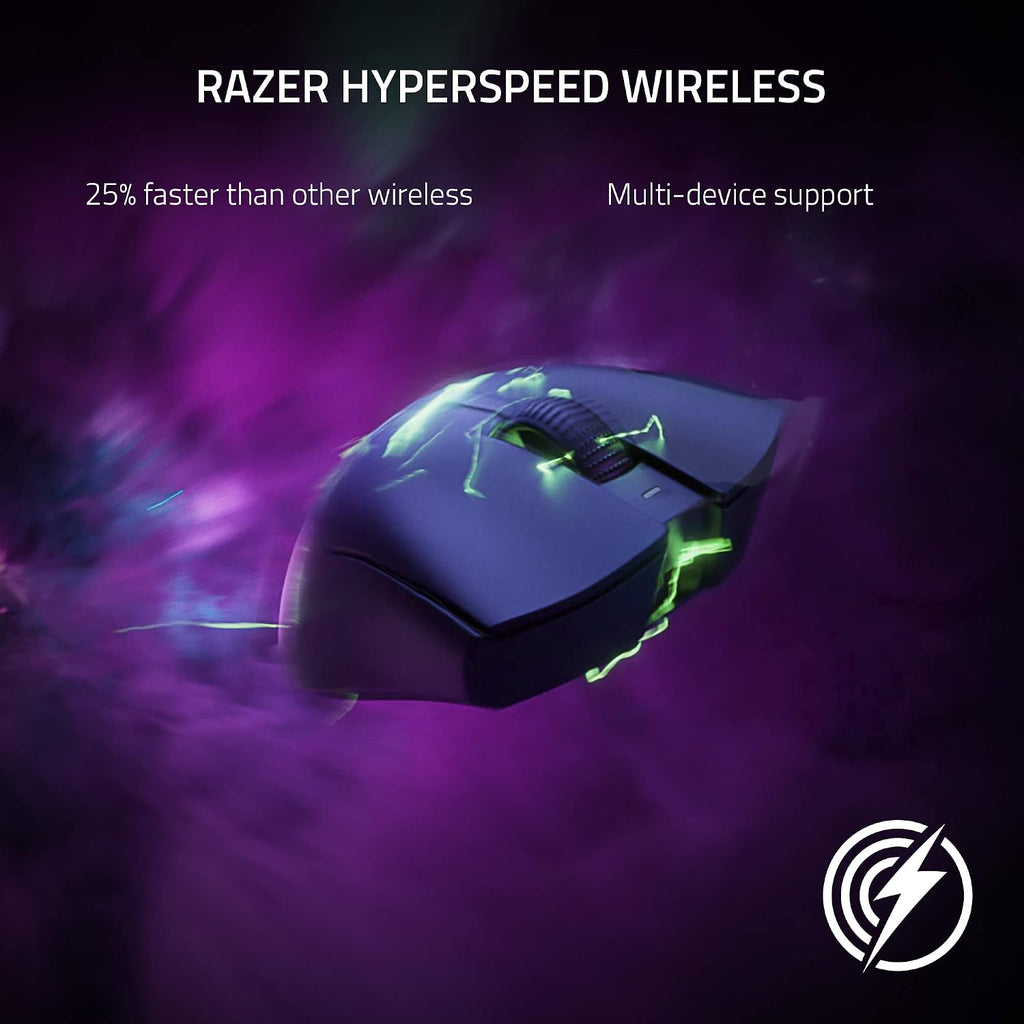 Razer DeathAdder V3 Pro - Black Ultra-lightweight Wireless Ergonomic Esports Mouse - Optical - Cable/Wireless - Radio Frequency - 2.40 GHz - Rechargeable - Black - USB - 30000 dpi - Scroll Wheel - 5 B