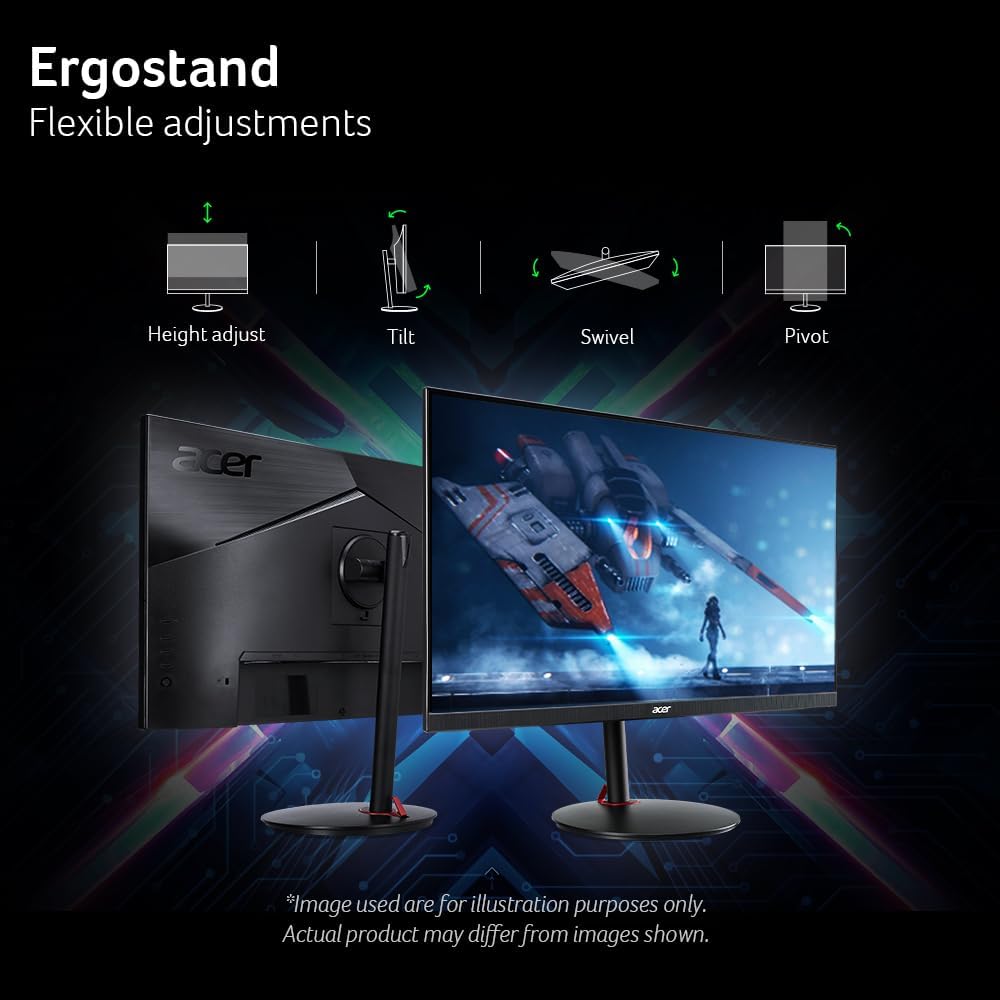 Acer Nitro 27' WQHD 2560 x 1440 PC Gaming IPS Monitor | AMD FreeSync Premium Up to 180Hz Refresh 0.5ms DCI-P3 95% 1 Display Port 1.2 & 2 HDMI 2.0 XV271U M3bmiiprx,Black