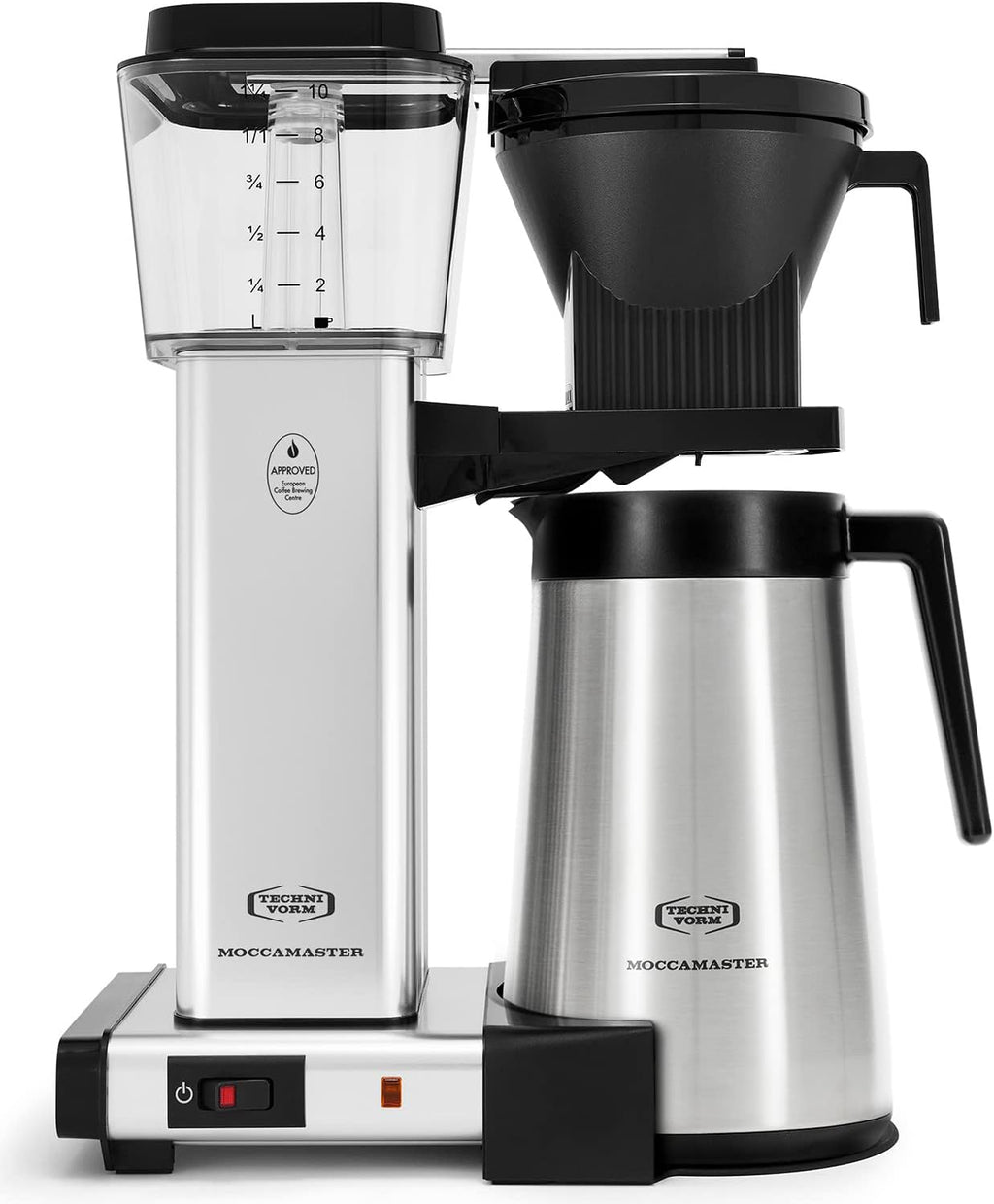 Technivorm Moccamaster 49520 KM5 Burr Coffee c, Polished Silver & 79312 KBGT Coffee Brewer, 40 oz, Polished Silver
