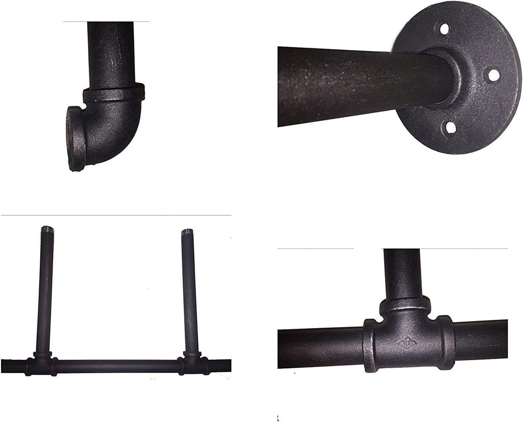 (77'Tall,14'Deep,3pcs) Industrial Retro Wall Mount Iron Pipe Shelf,DIY Open Bookshelf,Hung Bracket,Home Improvement Kitchen Shelves,Tool Utility Shelves, Office Shelves, pipe shelving