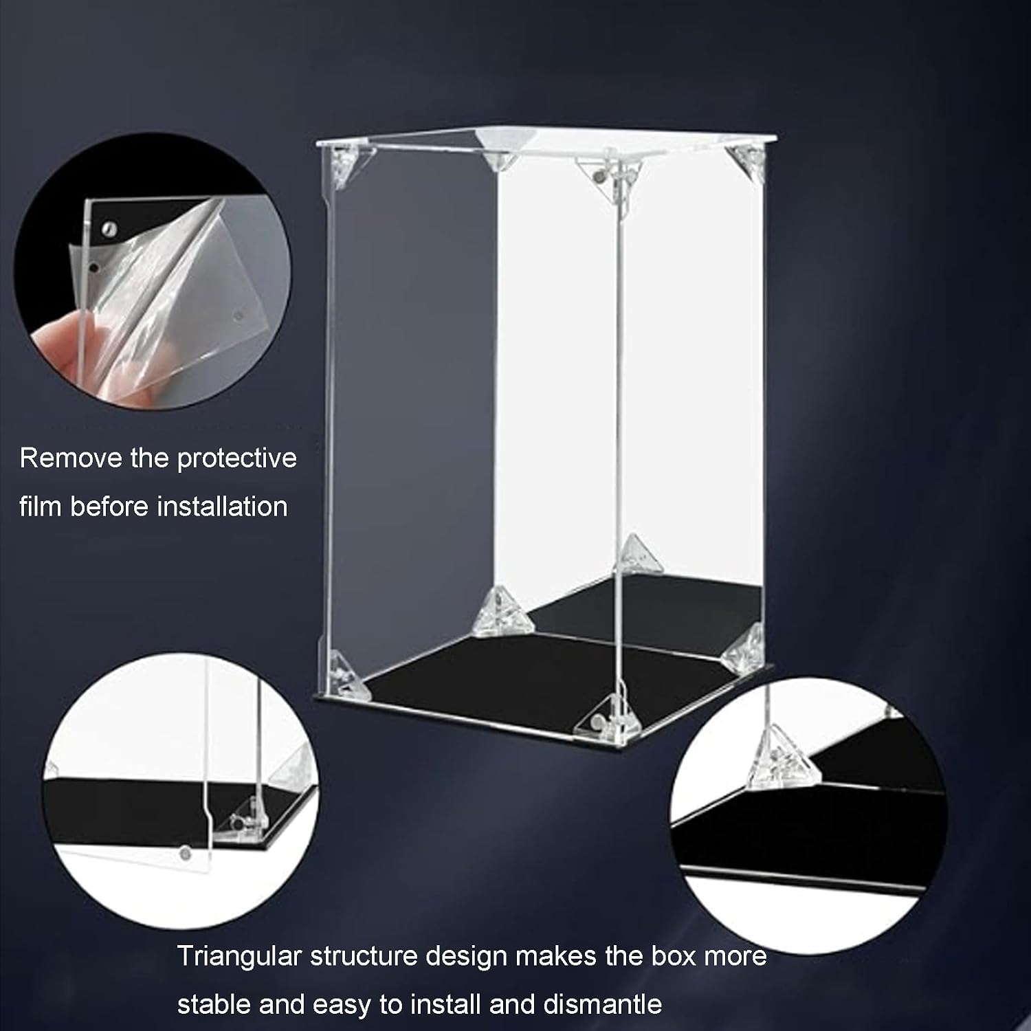 Acrylic Transparent Display Box, Compatible with Lego 75382 TIE Interceptor Model Display Box, Storage Box, dust Box That Requires self-Assembly(Box Only)