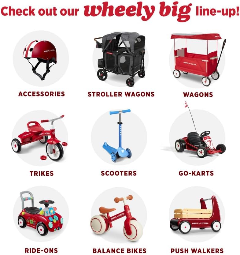 Radio Flyer City Luxe Stroll 'N Wagon, for Ages 1+, 3-in-1 Push or Pull, with Bench Mode, Easy Fold, UV Canopy, 5-Point Harnesses, Front Caster Wheels & 12' Rear Wheels, Stroller Wagon for Kids