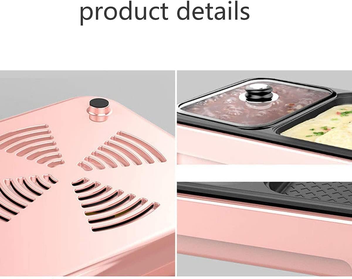 BBQ Smokeless Grill Electric Grill with Hot Pot 2 in 1 Indoor Korean BBQ Grill and Shabu Shabu Pot with Divider 2200W Separate Dual Temperature Control, BBQ Accessories Gift Set, Capacity for 2-8 Peop