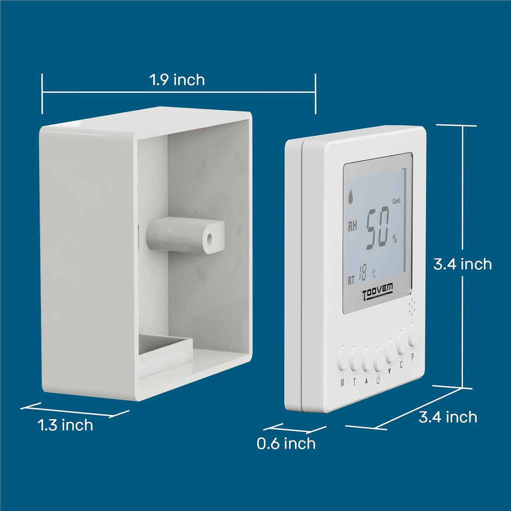 ARGENDON Remote Controller for Digital Humidity and Temperature, Included 26ft Cable Suitable for Argendon Shield 35P,Sandidry 55C Basement/Crawl Space Dehumidifier, White