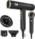 Nicebay Ionic Hair Dryer with diffuser for Curly Hair,1600W &110000RPM High-Speed Brushless Motor for Fast Drying,Professional Blow Dryer for Women,Low Noise,Lightweight,Lock Function,Travel HomeSalon