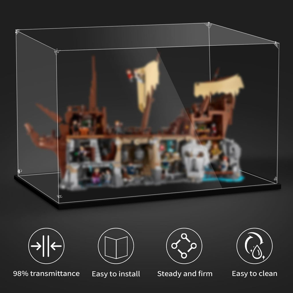Display Case for Lego 21363 The Goonies, 11370 Stranger Things: The Creel House or 21350 Jaws, 25.59x9.84x15.74inches (65x25x40cm), Protect Your Collectibles from Dust with a Clear Showcase