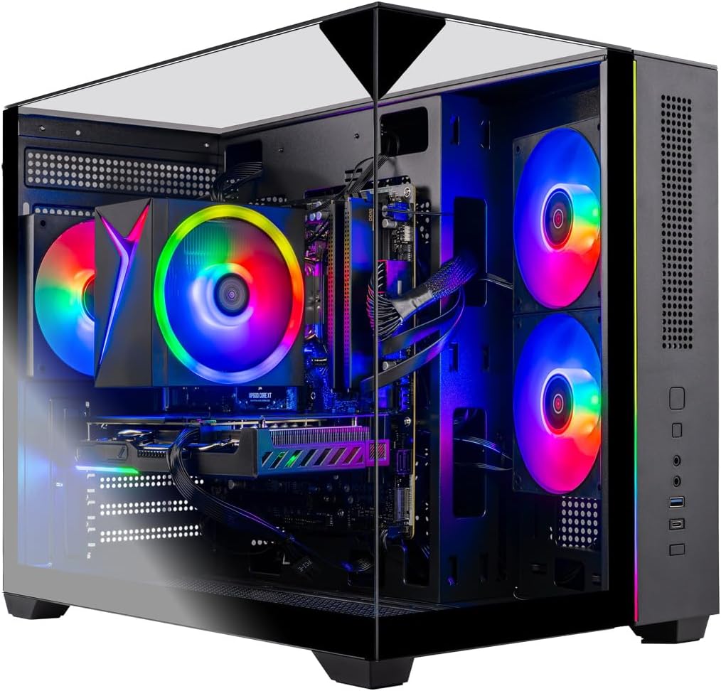 Skytech Gaming Crystal Gaming PC, AMD Ryzen 5 8400F 4.2GHz, AMD RX 9060 8GB VRAM, 1TB NVMe SSD, 16GB DDR5 RAM 5200, 650W Gold PSU, WI-FI 5, Windows 11, Desktop