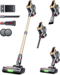 RENDOW Cordless Vacuum Cleaner, 65Mins 550W 45Kpa Stick Vacuum, Self-Standing Vacuum Cleaners for Home with LED Display, Anti-Tangle Rechargeable Vacuum Cordless for Pet Hair/Carpet/Hard Floor