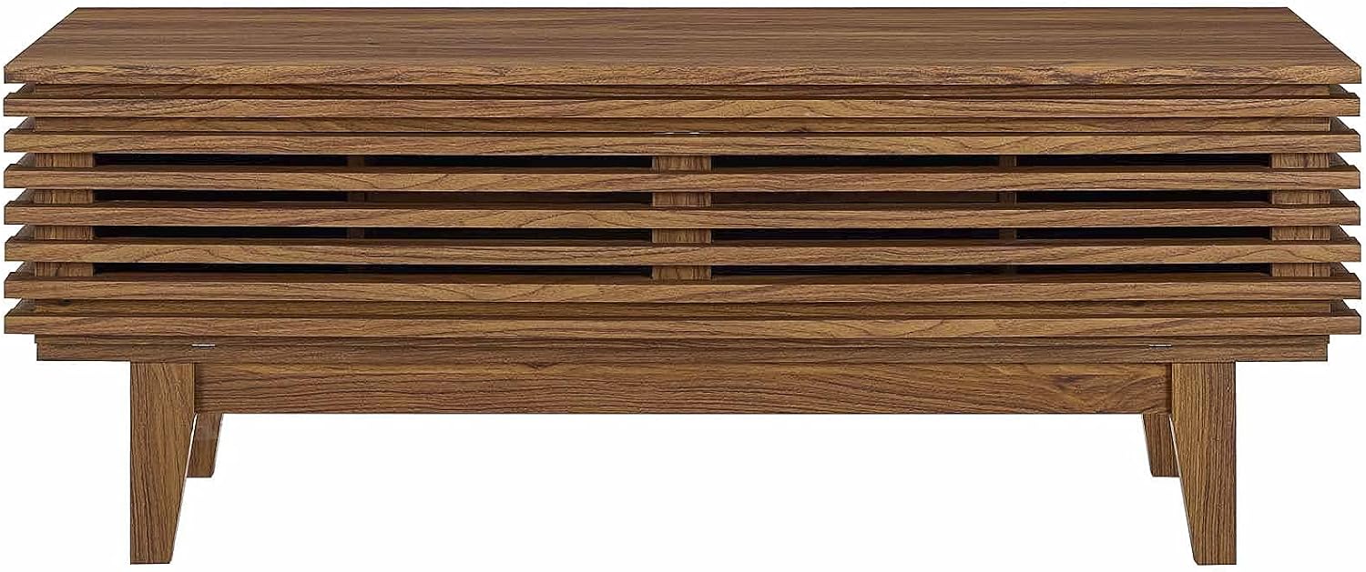 Modway Render 46' Mid-Century Modern Low Profile TV Stand in Walnut, 46 Inch
