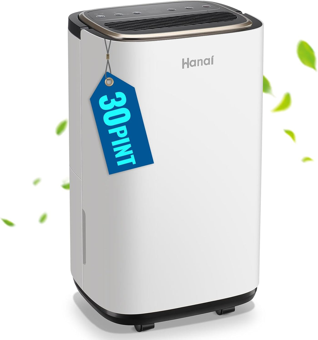 Dehumidifier for Basement 2500 Sq.Ft 30 Pint Small Home Dehumidifiers with Drain Hose for Medium to Large Room, Smart Humidity Control, Removable Air Filter, 2.2L Water Tank
