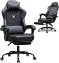 GTPLAYER Gaming Chair with Footrest, Recliner Chair with Headrest & Lumbar Support, Linkage Armrest,Ergonomic Gaming Chair 350lbs, High Back Office Home, Black