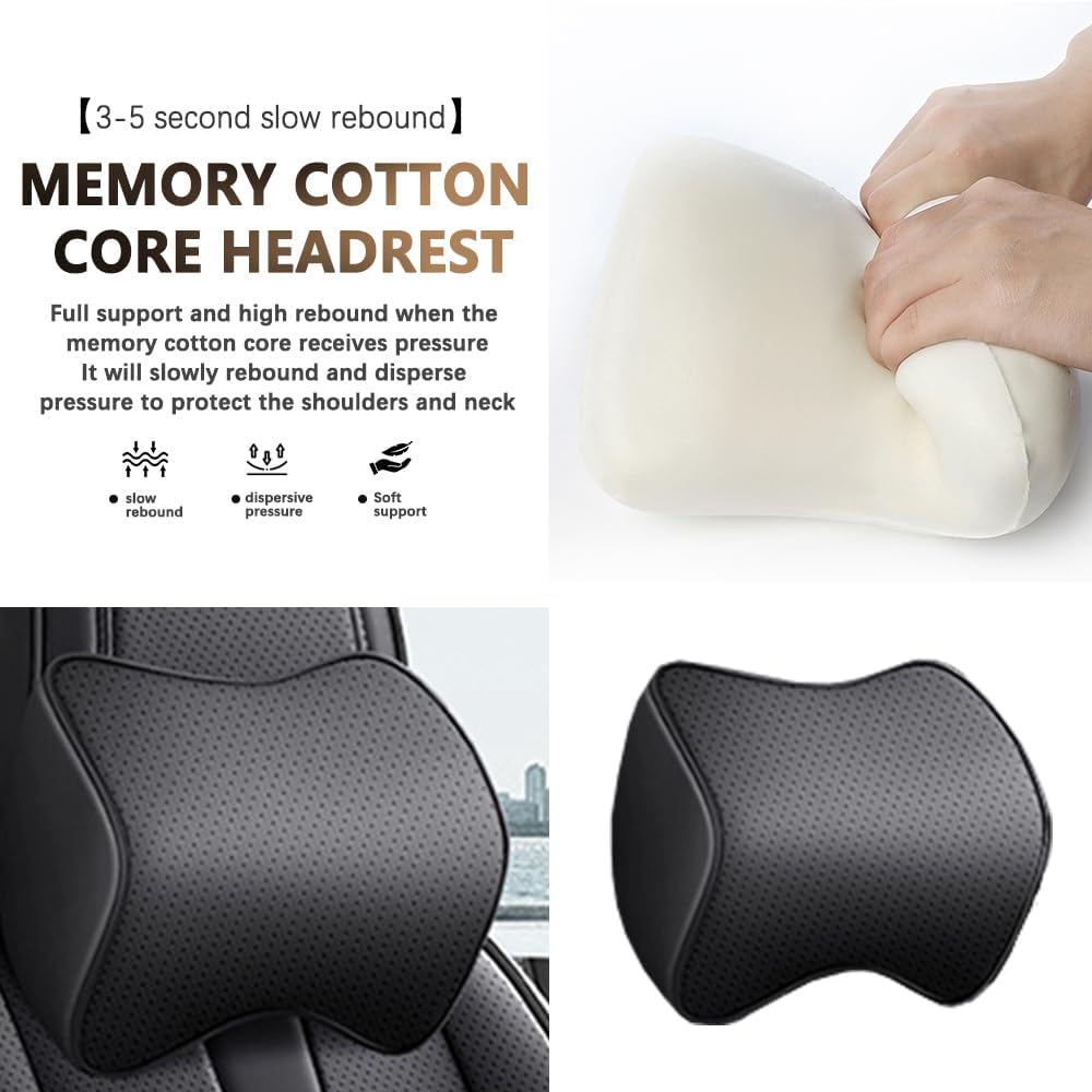 Car Seat Covers 5 Seats Fit for Mazda CX-30 2020-2024 2025,Waterproof Leather Seat Covers,Airbag Compatible,Car Seat Protectors Interior Sets(5PCS with Pillows,Black&Grey)