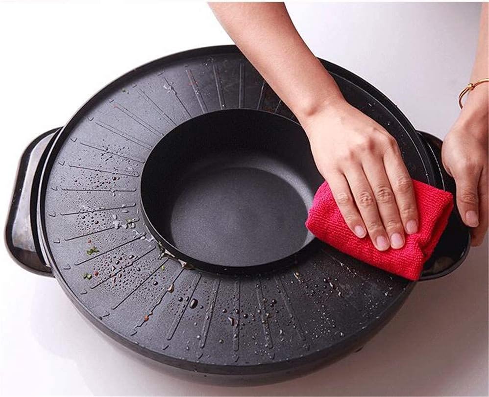 2 in 1 Portable Electric Smokeless Grill And Hot Pot Electric Hot Pot Grill Indoor 1700W Easy Cleaning Dual Temperature Control, Black