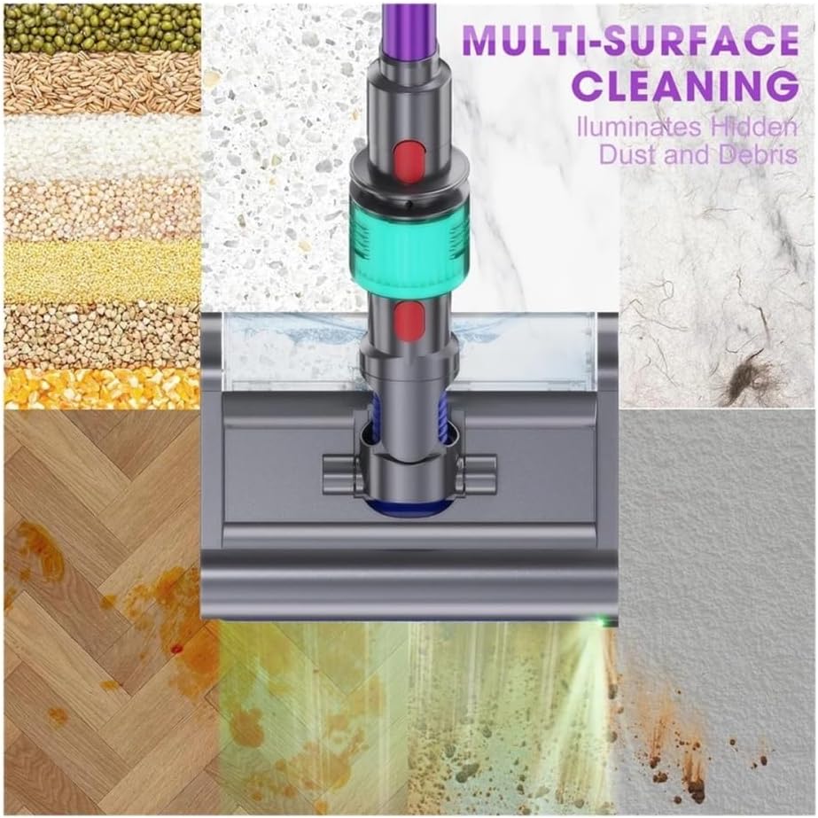 Brush Head Compatible with Dyson V7 V8 V10 V11 V15 Vacuum Cleaner, Electric Floor Mop with Clean and Dirty Water Tank for Carpets