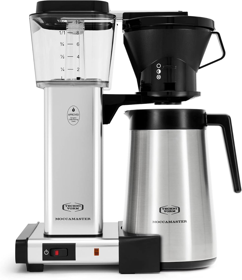 Technivorm Moccamaster 79112 KBT Coffee Brewer, 40 oz, Polished Silver 4 White Paper Filters, 100-count per box